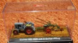 Метален трактор Fendt Dieselross  with two schar plow- 1:43